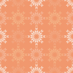 Seamless pattern with Decorative Snowflakes and Stars. Vector illustration for web design or print.