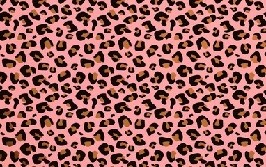 seamless leopard pattern on pink background