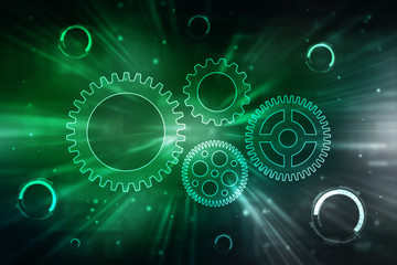 2d illustration gear Network