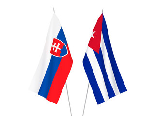 Cuba and Slovakia flags