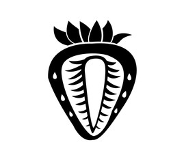 strawberry sliced shadow vector