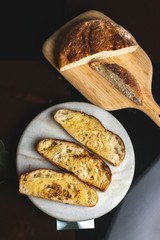 Toasted bread for bruschetta