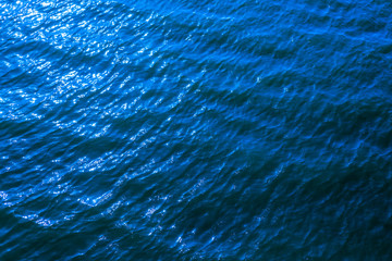 blue water background or texture. aerial view