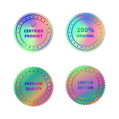 Hologram vector labels for high quality products with light color