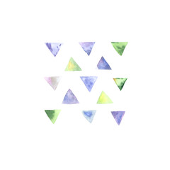 Watercolor hand painted triangle elements