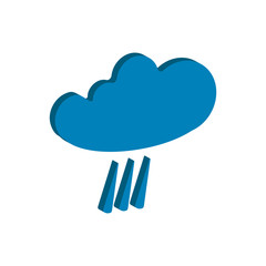 Weather forecast isometric icon of rain isolated on white background. Weather symbol  in modern style. For web site design and mobile apps. Vector illustration