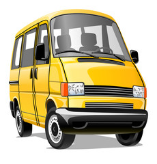 Cartoon minibus isolated on a white background. Vector illustration