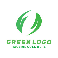 Green Leaf Logo Design For Business And Company