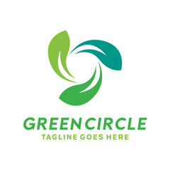 Circle Leaf Logo Design For Business And Company