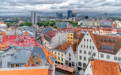 Panorama Of The Old City. Tallinn. Estonia. Europe.