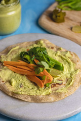 Healthy vegetarian roll with marinated veggies