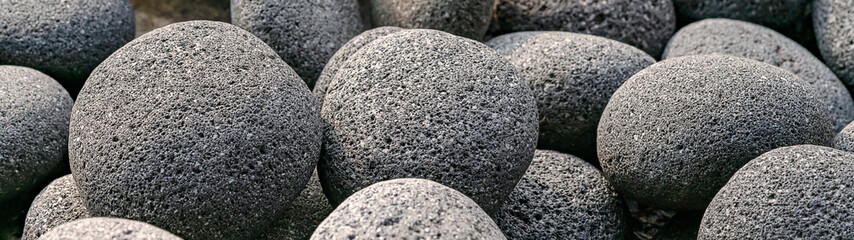 Abstract smooth round pebbles sea stone texture background