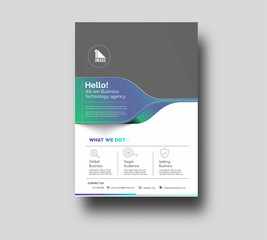 Flyer & Poster Cover Design in A4 Size Template Illustration.