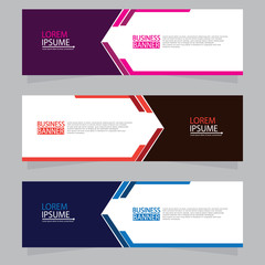 Vector abstract design web banner template. Web Design Elements - Header Design. Abstract geometric web banner template on grey background.Modern banner.