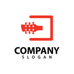 Fototapeta premium Guitar logo template, music design vector icon illustratio