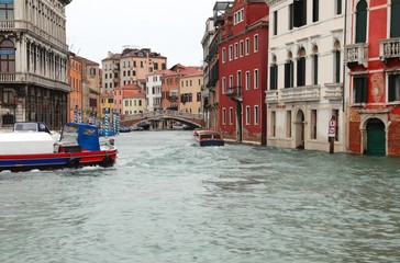 Navigable Canal in Venice in Italy