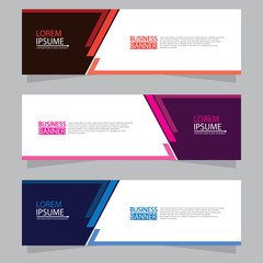 Vector abstract design web banner template. Web Design Elements - Header Design. Abstract geometric web banner template on grey background.Modern banner.