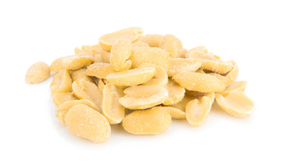Roasted peanuts snack isolated on a white background
