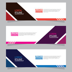 Vector abstract design web banner template. Web Design Elements - Header Design. Abstract geometric web banner template on grey background.Modern banner.