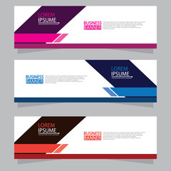 Vector abstract design web banner template. Web Design Elements - Header Design. Abstract geometric web banner template on grey background.Modern banner.