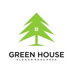 Fototapeta premium Creative Green House Logo Design