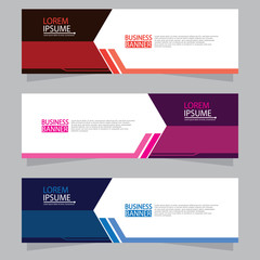 Vector abstract design web banner template. Web Design Elements - Header Design. Abstract geometric web banner template on grey background.Modern banner.