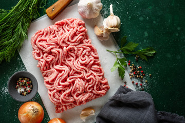 Fresh minced meat ready for cooking