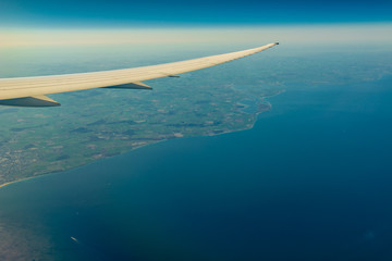 Fototapeta na wymiar Flying over the Europe 