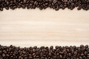 Frame of coffee beans. No edit real photo.