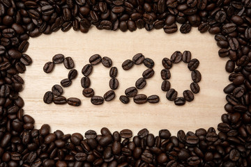 Coffee beans in shape of 