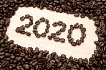 Coffee beans in shape of 
