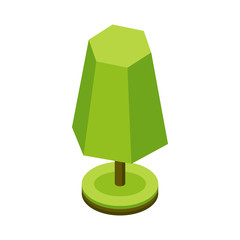 Obraz premium 3d isometric stylized green tree. City plant. Geometric prism shape icon for isometric maps, games and design. Vector illustration.