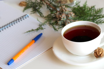 Background for social networks. Notepad for notes. New Year's goal.