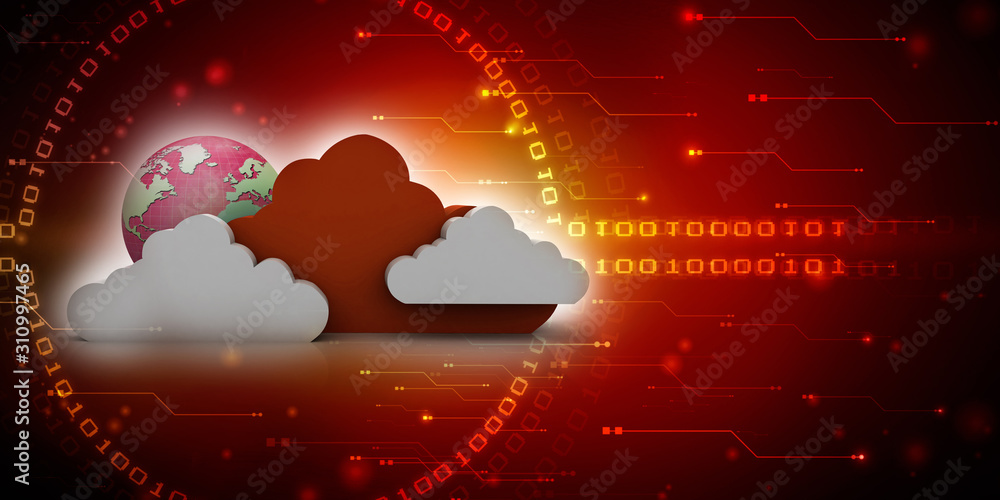 Poster 3d rendering technology cloud computing