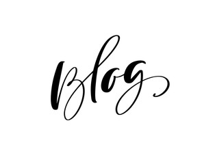 Blog vector calligraphy text. Concept for social media, mobile apps. Blogging sign, design template, modern trend design illustration