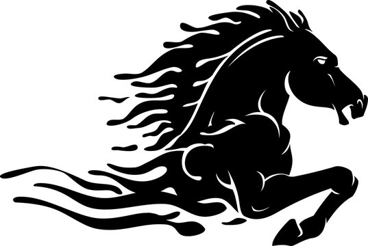 Water Horse Silhouette, Mythical Creature Stock Vector | Adobe Stock