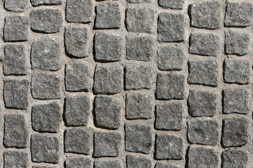 Paving stone texture on the road or sidewalk. Pavement paving, texture, design template