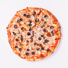 Pizza delicious and tasty top view