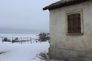 old house in winter