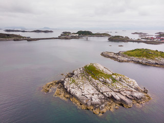 Aerial view. Lofoten islands landscape, Norway