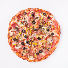 Pizza delicious and tasty top view