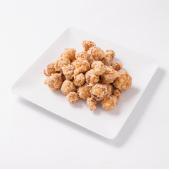 fried mushroom in white plate