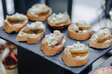 holiday salty buffet with various vegetables and meat flavors