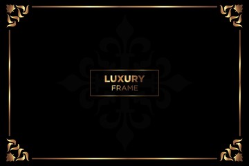 Luxury background. abstract black gold. black gold frame modern simple creative elegant with space of text can be used for Ramadan Islamic arabesque celebration invitation