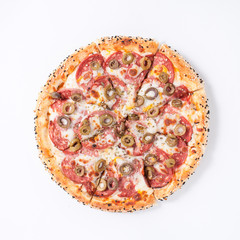 Pizza delicious and tasty top view