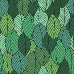 Beautiful spring leaves seamless pattern