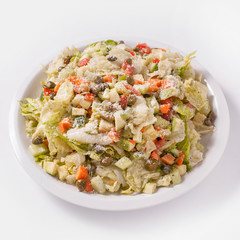 Large plate of vegetable salad