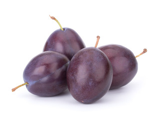 Plums isolated on White Background, closeup