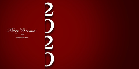  2020 happy new year, simple background or cover 