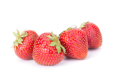 Ripe strawberry isolated on whiate background close up